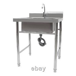 Stainless Steel Free Standing Kitchen Sink Catering Washing Bowl Commercial Sink