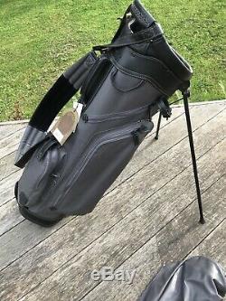 Sun Mountain Leather Canvas Golf Stand Bag Carry Cart Black Slate Free Shipping