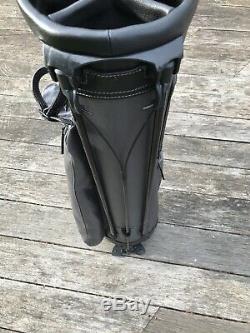 Sun Mountain Leather Canvas Golf Stand Bag Carry Cart Black Slate Free Shipping