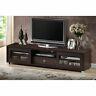 TV & Media Cabinet Fits up to 70 Espresso Glass Sliding Doors Silver SHIPS FREE