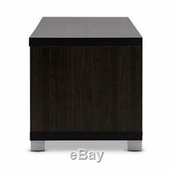 TV & Media Cabinet Fits up to 70 Espresso Glass Sliding Doors Silver SHIPS FREE