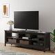 TV Stand for 75 Inch TV Wood Media Console 6 Open Shelves Black 70 USA shipping
