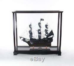 Tall Ship Model Display Case Wooden Medium 34 Table Top Cabinet Stand New