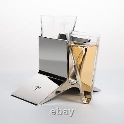 Tesla Sipping Glasses with Matching Tesla Metal Stand FREE SHIP Confirmed Order