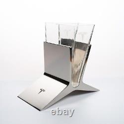 Tesla Sipping Glasses with Matching Tesla Metal Stand FREE SHIP Confirmed Order