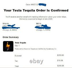 Tesla Tequila Empty Bottle & Stand Only. Collectors Item Pre-Sale FREE SHIP