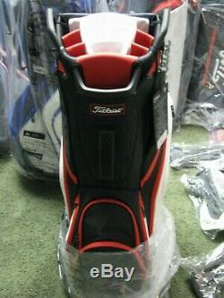Titleist 2019 Golf Cart Bag 14 Way Top Black/White/Red NEW withTAGS FREE SHIP
