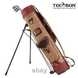 Tourbon Golf Clubs Stand Support Bag Carry Cart Travel Case Staff Pack USA Ship