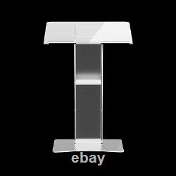 Transparent Plexiglass Lectern Stand Podium Acrylic Church Podium Curve Pulpit