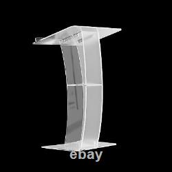 Transparent Plexiglass Lectern Stand Podium Acrylic Church Podium Curve Pulpit