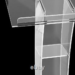 Transparent Plexiglass Lectern Stand Podium Acrylic Church Podium Curve Pulpit