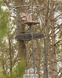 Tree Stand Double Rail 20 Feet Ladder 360 Swivel & Shooting Rest Free Shipping