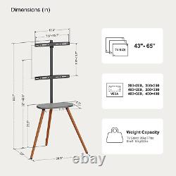 Tripod Easel TV Stand for 40 to 65 Inch LCD LED OLED Screen Height Adjustable &