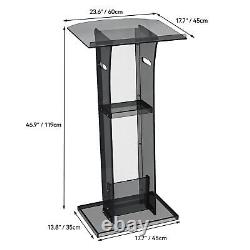 US Acrylic Clear Podium Plexiglass Pulpit School Conference Church Curve Lectern