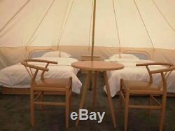US Shipped Off White Oxford Luxury Waterproof Stand 5M Bell Tent With Stove Hole