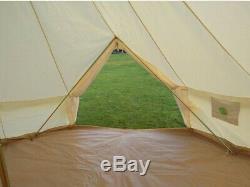 US Shipped Off White Oxford Luxury Waterproof Stand 5M Bell Tent With Stove Hole