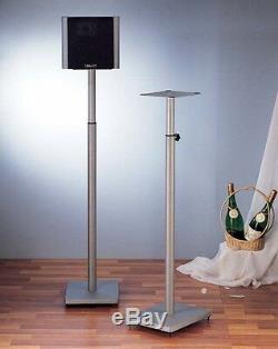 VTI Pair Surround Speaker Adjustable Stands, BLE101, Silver, New, Free Shipping