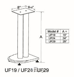VTI UF Series Pair Speaker Stands 29, Silver, Brand New, Free Ship