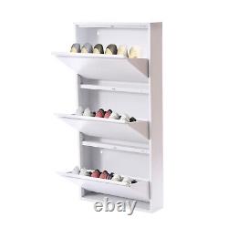 Wall Mounted Shoe Storage Cabinet Freestanding Entryway Shoes Organizer USA