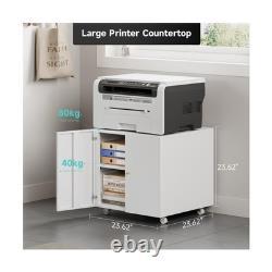 Warmiehomy Metal Printer Stand with Storage Mobile Printer Tables f. Fast Ship