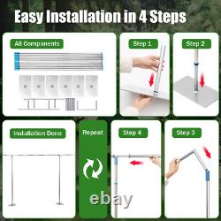 Wedding Backdrop Stand 9.8' × 49.2' Adjustable Support Frame