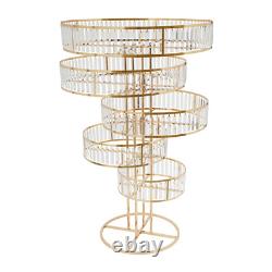 Wedding Gold Crystal Flower Stand Round Pedestal Stand Crystal Flower Stand NEW