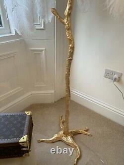 White Ostrich Feather Designer Standing Lanp Gold Base Ready To Ship Harrods